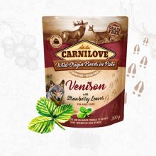 KT CARNILOVE kutya alutasakos PATÉ 300g Adult Venison with Strawberry