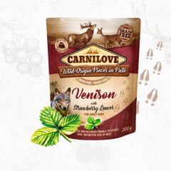   KT CARNILOVE kutya alutasakos PATÉ 300g Adult Venison with Strawberry