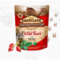   KT CARNILOVE kutya alutasakos PATÉ 300g Adult Wild Board with Rosehips