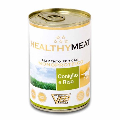HEALTY MEAT monoproteines kutyakonzerv 400g Nyúl 95%+Rizs