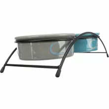 TRIXIE kerámia tál szett fém állványon színes, mintás 2x0,3l /12cm