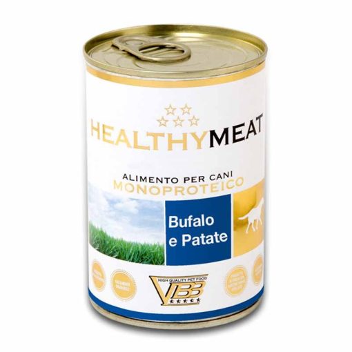 HEALTY MEAT monoproteines kutyakonzerv 400g Bivaly 95%+Burgonya
