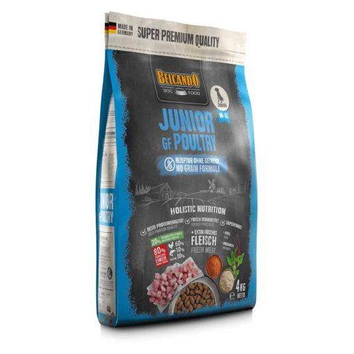 BELCANDO kutya száraztáp Junior GF Baromfi 4kg (friss hússal)