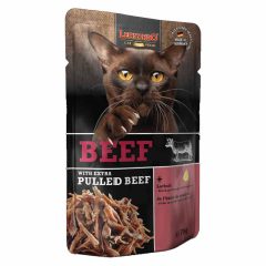   LEONARDO Pulled Beef alutasakos macskaeledel Marhahús extra tépett marhahússal 70g