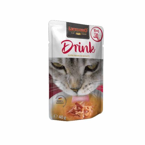 LEONARDO Drink alutasakos macskaital Marhahússal 40g