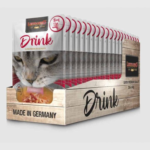 LEONARDO Drink alutasakos macskaital Marhahússal 40g