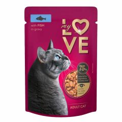   MY LOVE macska 85g Adult Hal  ízletes szószban Alutasakos Macskaeledel
