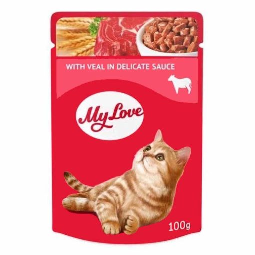 MY LOVE macska 85g Marha ízletes szószban Alutasakos Macskaeledel