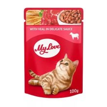 MY LOVE macska 85g Marha ízletes szószban Alutasakos Macskaeledel
