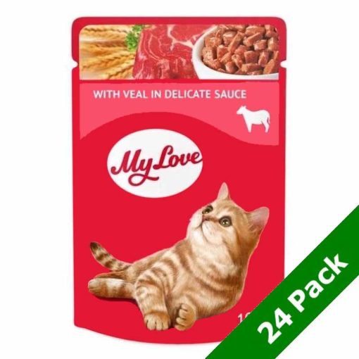 MY LOVE macska 24x85g Borjú ízletes szószban Alutasakos Macskaeledel