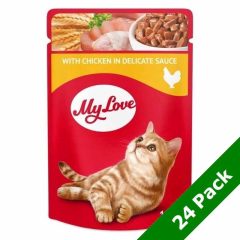   MY LOVE macska 24x85g Csirke ízletes szószban Alutasakos Macskaeledel