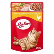 MY LOVE macska 24x85g Csirke ízletes szószban Alutasakos Macskaeledel