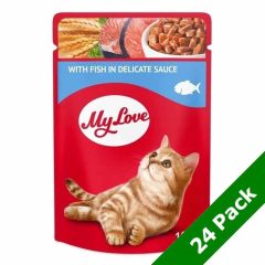   MY LOVE macska 24x85g Hal ízletes szószban Alutasakos Macskaeledel
