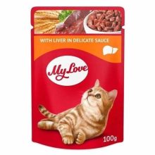MY LOVE macska 24x85g Máj ízletes szószban Alutasakos Macskaeledel