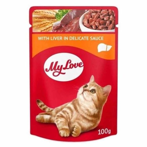 MY LOVE macska 24x85g Máj ízletes szószban Alutasakos Macskaeledel