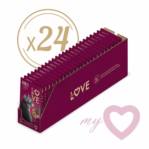 24x85g - KARTON MY LOVE macska Adult Nyúl és Pulykaragu ízletes szószban Alutasakos Macskaeledel