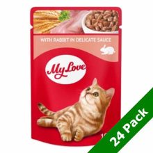MY LOVE macska 24x85g Nyúl ízletes szószban Alutasakos Macskaeledel