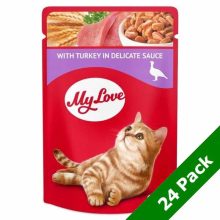 MY LOVE macska 24x85g Pulyka ízletes szószban Alutasakos Macskaeledel