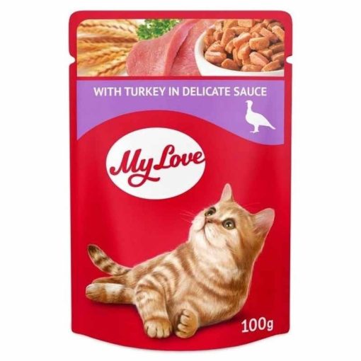 MY LOVE macska 24x85g Pulyka ízletes szószban Alutasakos Macskaeledel