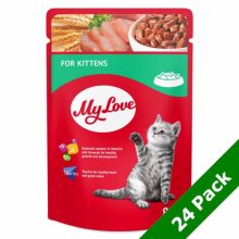 MY LOVE macska 24x100g Kitten ízletes szószban Alutasakos Macskaeledel