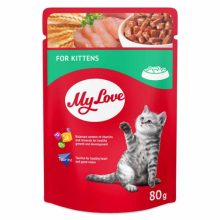 MY LOVE macska 24x100g Kitten ízletes szószban Alutasakos Macskaeledel