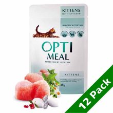 OPTIMEAL alutasakos macskaeledel MULTIPACK Kitten Csirke szószban 12x85g
