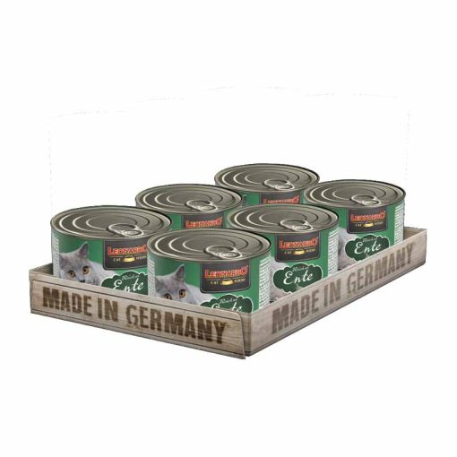 6x200G - KARTON LEONARDO Premium macska konzerv Kacsahúsban Gazdag