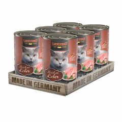   6x400G - KARTON LEONARDO Premium macska konzerv Májban Gazdag