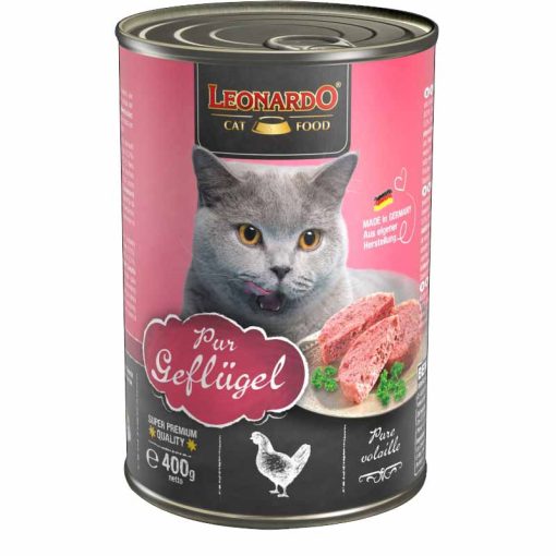 6x400G - KARTON LEONARDO Premium macska konzerv Szárnyashúsban Gazdag
