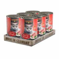   6x400G - KARTON LEONARDO Premium macska konzerv Marhahúsban Gazdag