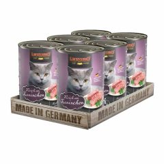   6x400G - KARTON LEONARDO Premium macska konzerv Nyúlhúsban Gazdag