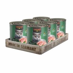   6x800G - KARTON LEONARDO Premium macska konzerv Kacsahúsban Gazdag