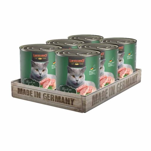 6x800G - KARTON LEONARDO Premium macska konzerv Kacsahúsban Gazdag