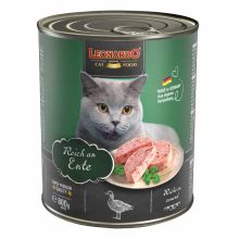 6x800G - KARTON LEONARDO Premium macska konzerv Kacsahúsban Gazdag
