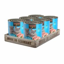 6x800G - KARTON LEONARDO Premium macska konzerv Kitten Baromfihúsban Gazdag