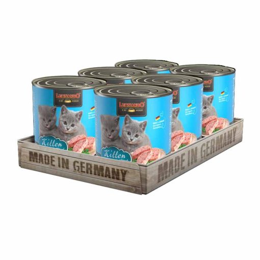 6x800G - KARTON LEONARDO Premium macska konzerv Kitten Baromfihúsban Gazdag