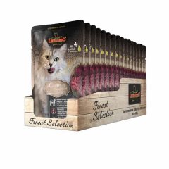   16x85g - KARTON LEONARDO Finest Selection szinhúsos alutasakos macsaeledel Bárányhús Tőzegáfonyáva