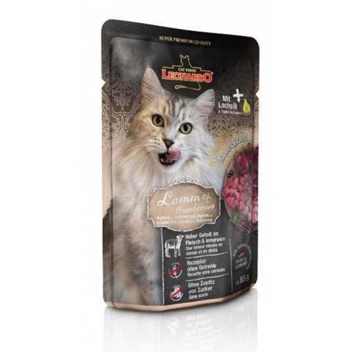 LEONARDO Finest Selection szinhúsos alutasakos macsaeledel Bárányhús Tőzegáfonyáva 16x85g