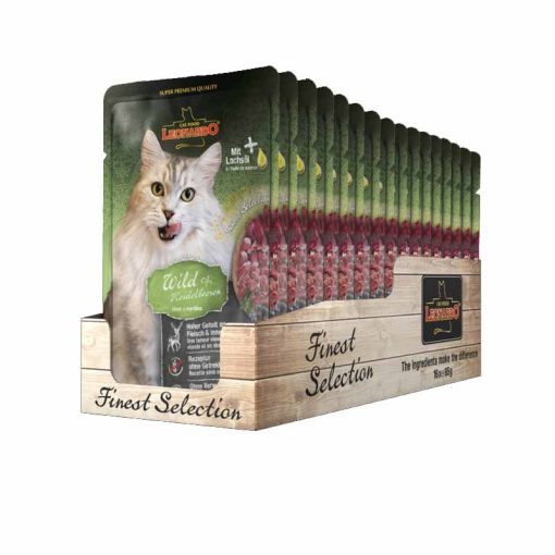 LEONARDO Finest Selection szinhúsos alutasakos macsaeledel Vadhús Áfonyával 16x85g