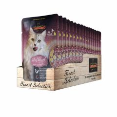   16x85g - KARTON LEONARDO Finest Selection szinhúsos alutasakos macsaeledel Baromfi Tojással