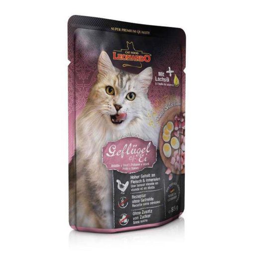 LEONARDO Finest Selection szinhúsos alutasakos macsaeledel Baromfi Tojással 16x85g