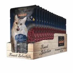   16x85g - KARTON LEONARDO Finest Selection szinhúsos alutasakos macsaeledel Bivaly áfonyával