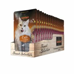   16x85g - KARTON LEONARDO Finest Selection szinhúsos alutasakos macsaeledel Kacsahús Sajttal