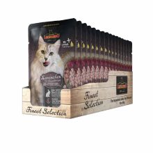 16x85g - KARTON LEONARDO Finest Selection szinhúsos alutasakos macsaeledel Nyúlhús Tőzegáfonyával