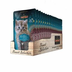   16x85g - KARTON LEONARDO Finest Selection szinhúsos alutasakos macsaeledel Kitten Baromfihússal
