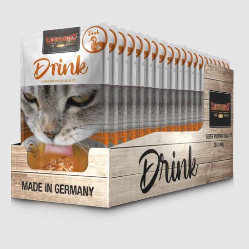 LEONARDO Drink alutasakos macskaital Kacsahússal 20x40g