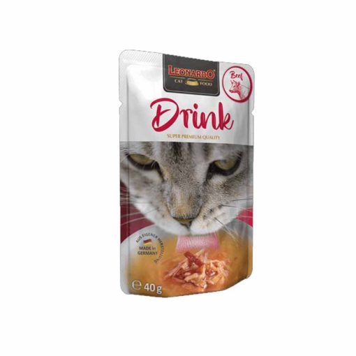 LEONARDO Drink alutasakos macskaital Marhahússal 20x40g