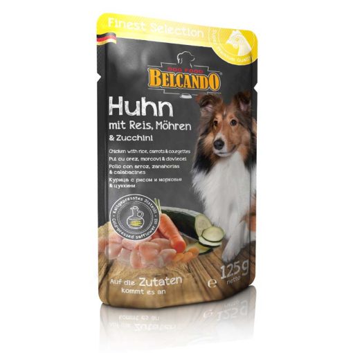 BELCANDO kutya alutasakos Csirkehús+Rizs+Sárgarépa+Cukkini 12x125g