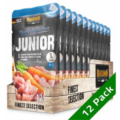 12x125g - KARTON BELCANDO kutya alutasakos Junior Csirkehús+Sárgarépa