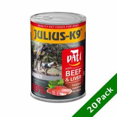 24x400g - KARTON JULIUS K9 kutya konzerv Marha és Máj